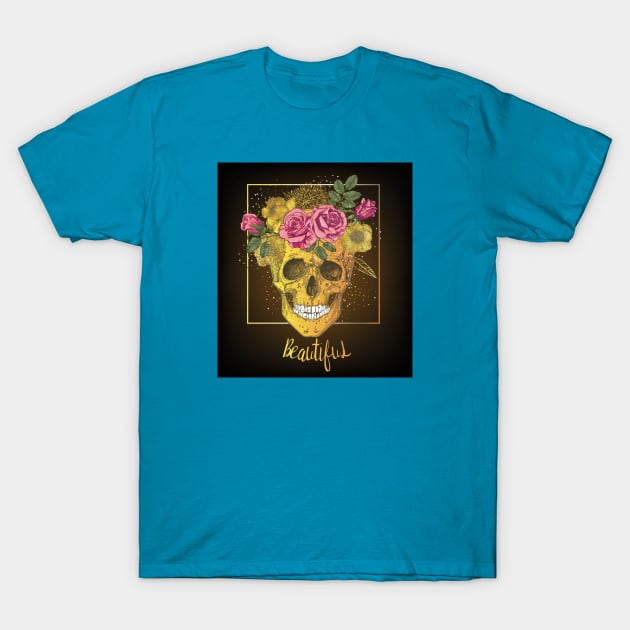 Floral Skull T-Shirt by EveFarb